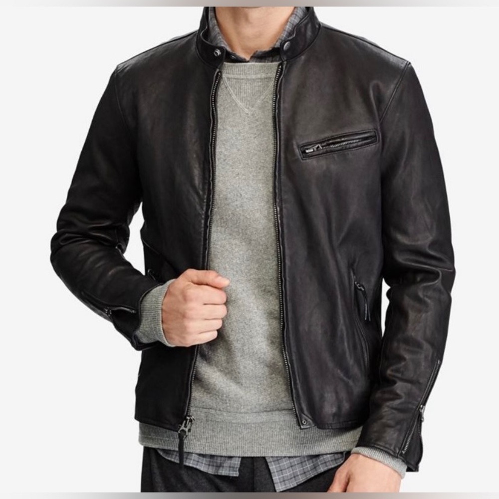 Mens NWT Ralph Lauren Leather Jacket size XL